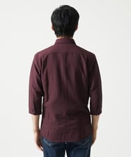MKBHC19090 MK MICHEL KLEIN HOMME(MKミッシェルクランオム) 【色・サイズ残りわずか】ブロックサッカー七分袖シャツ パープル