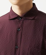 MKBHC19090 MK MICHEL KLEIN HOMME(MKミッシェルクランオム) 【色・サイズ残りわずか】ブロックサッカー七分袖シャツ パープル