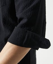 MKBHC19090 MK MICHEL KLEIN HOMME(MKミッシェルクランオム) 【色・サイズ残りわずか】ブロックサッカー七分袖シャツ ブラック