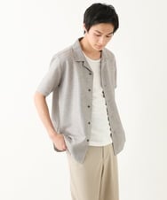 MKBHC59130 MK MICHEL KLEIN HOMME(MKミッシェルクランオム) 【洗える / 快適高通気素材】カラミストレッチ開襟シャツ アイボリー
