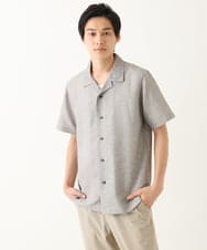 MKBHC59130 MK MICHEL KLEIN HOMME(MKミッシェルクランオム) 【洗える / 快適高通気素材】カラミストレッチ開襟シャツ アイボリー