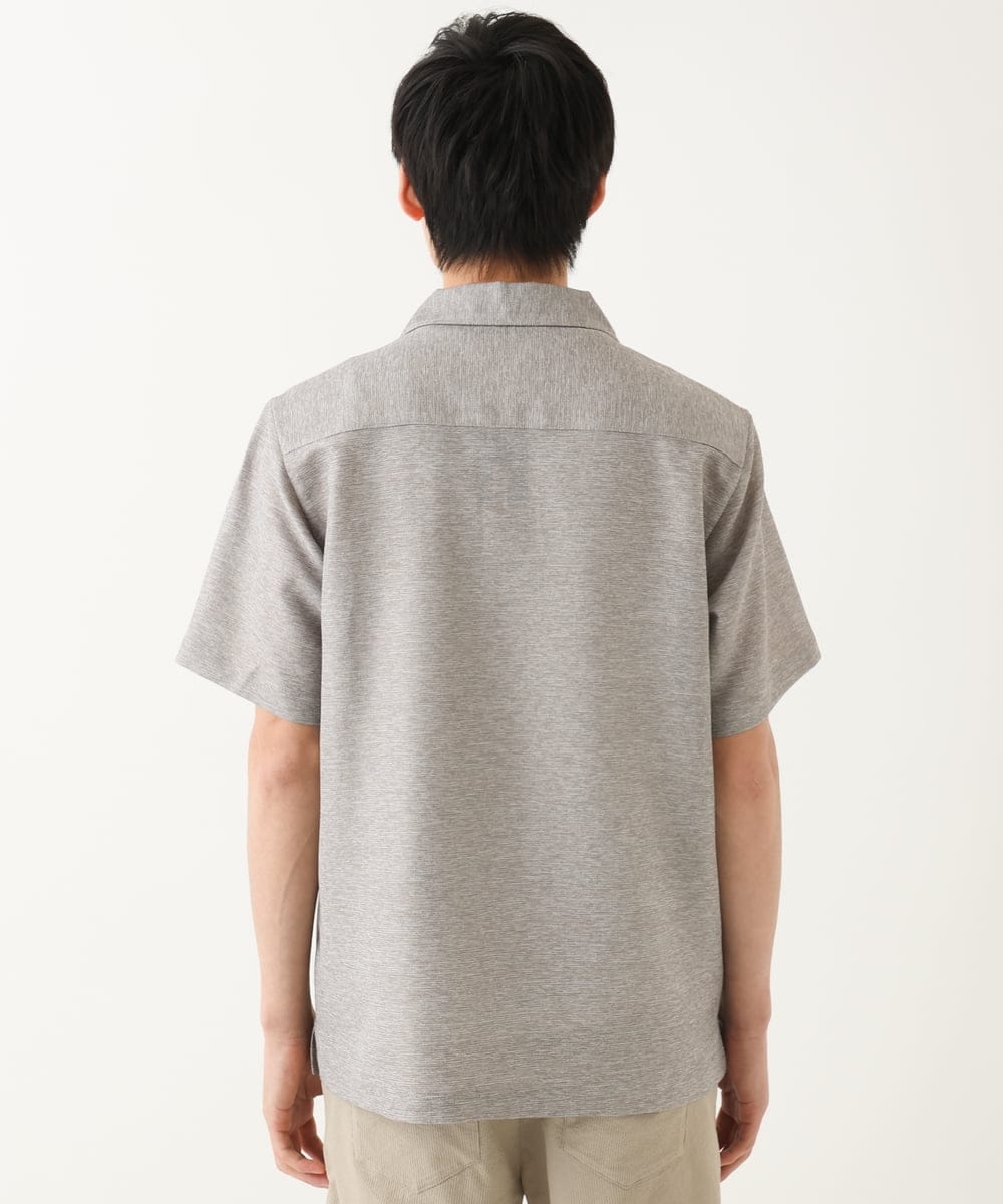 MKBHC59130 MK MICHEL KLEIN HOMME(MKミッシェルクランオム) 【洗える / 快適高通気素材】カラミストレッチ開襟シャツ アイボリー