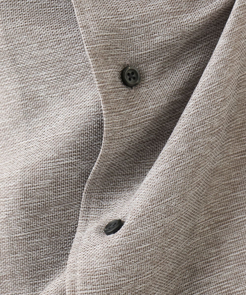 MKBHC59130 MK MICHEL KLEIN HOMME(MKミッシェルクランオム) 【洗える / 快適高通気素材】カラミストレッチ開襟シャツ アイボリー