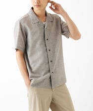 MKBHC59130 MK MICHEL KLEIN HOMME(MKミッシェルクランオム) 【洗える / 快適高通気素材】カラミストレッチ開襟シャツ アイボリー