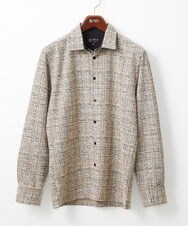 MKBJX06130 MK MICHEL KLEIN HOMME(MKミッシェルクランオム) 【残りわずか／秋シャツ／ゆったりサイズ】長袖シャツ/ツィードジャージ ベージュ