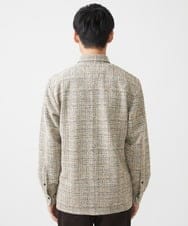 MKBJX06130 MK MICHEL KLEIN HOMME(MKミッシェルクランオム) 【残りわずか／秋シャツ／ゆったりサイズ】長袖シャツ/ツィードジャージ ダークグレー