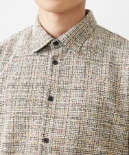 MKBJX06130 MK MICHEL KLEIN HOMME(MKミッシェルクランオム) 【残りわずか／秋シャツ／ゆったりサイズ】長袖シャツ/ツィードジャージ ダークグレー