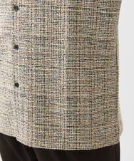MKBJX06130 MK MICHEL KLEIN HOMME(MKミッシェルクランオム) 【残りわずか／秋シャツ／ゆったりサイズ】長袖シャツ/ツィードジャージ ダークグレー