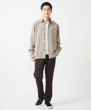 MKBJX06130 MK MICHEL KLEIN HOMME(MKミッシェルクランオム) 【残りわずか／秋シャツ／ゆったりサイズ】長袖シャツ/ツィードジャージ ダークグレー