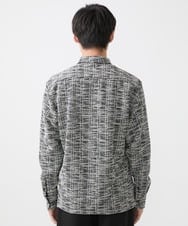 MKBJX06130 MK MICHEL KLEIN HOMME(MKミッシェルクランオム) 【残りわずか／秋シャツ／ゆったりサイズ】長袖シャツ/ツィードジャージ ダークグレー