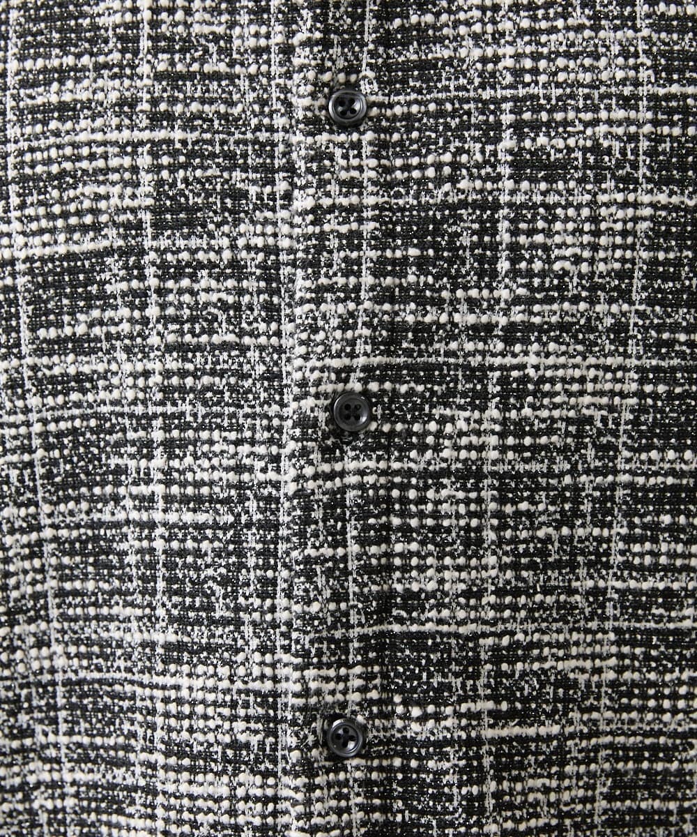 MKBJX06130 MK MICHEL KLEIN HOMME(MKミッシェルクランオム) 【残りわずか／秋シャツ／ゆったりサイズ】長袖シャツ/ツィードジャージ ダークグレー