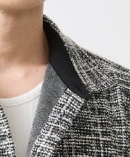 MKBJX06130 MK MICHEL KLEIN HOMME(MKミッシェルクランオム) 【残りわずか／秋シャツ／ゆったりサイズ】長袖シャツ/ツィードジャージ ダークグレー