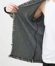 MKBJX06130 MK MICHEL KLEIN HOMME(MKミッシェルクランオム) 【残りわずか／秋シャツ／ゆったりサイズ】長袖シャツ/ツィードジャージ ダークグレー