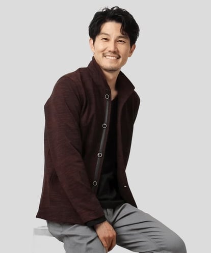 MKCAF30130 MK MICHEL KLEIN HOMME 【洗える / リバーシブルカラー配色】スタンドカラーカーディガン