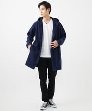 MKCCC32150 MK MICHEL KLEIN HOMME(MKミッシェルクランオム) 【残りわずか！/在庫限り/男女兼用】フードコーディガン / ブラッシュドメルトンジャージ グレー