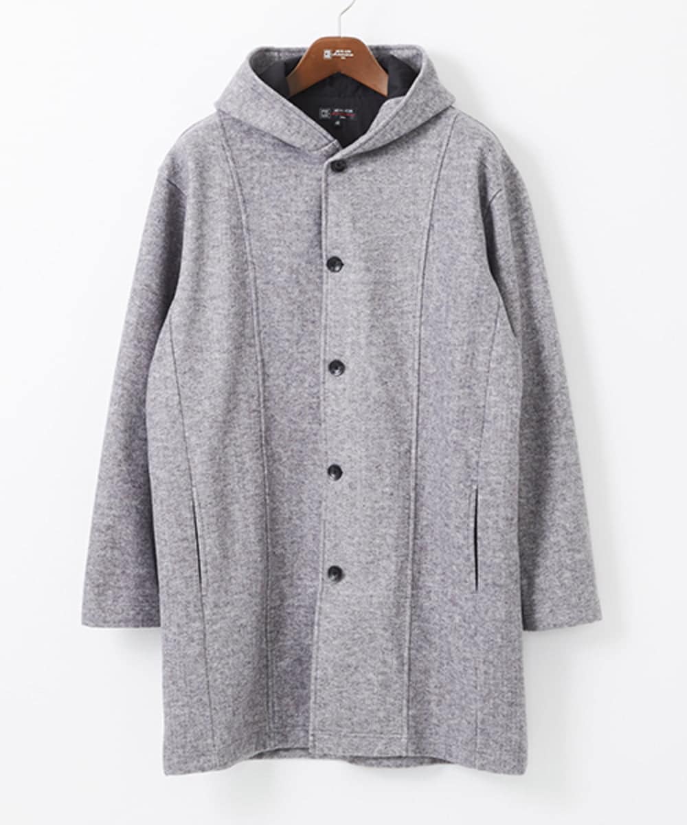 MKCCC32150 MK MICHEL KLEIN HOMME(MKミッシェルクランオム) 【残りわずか！/在庫限り/男女兼用】フードコーディガン / ブラッシュドメルトンジャージ グレー