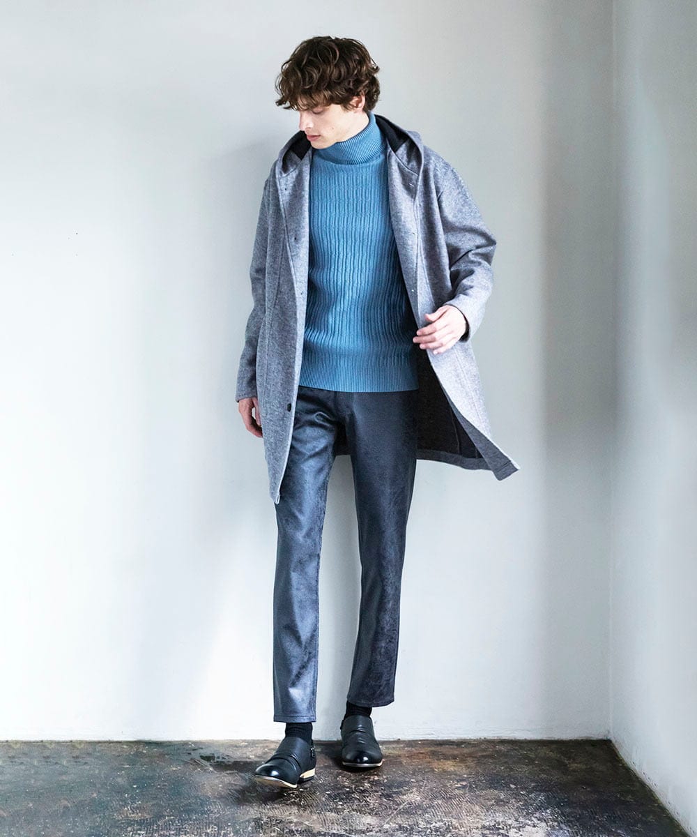 MKCCC32150 MK MICHEL KLEIN HOMME(MKミッシェルクランオム) 【残りわずか！/在庫限り/男女兼用】フードコーディガン / ブラッシュドメルトンジャージ グレー
