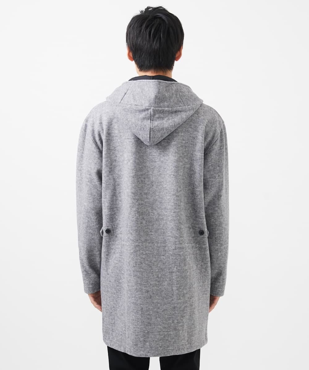 MKCCC32150 MK MICHEL KLEIN HOMME(MKミッシェルクランオム) 【残りわずか！/在庫限り/男女兼用】フードコーディガン / ブラッシュドメルトンジャージ グレー