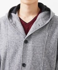 MKCCC32150 MK MICHEL KLEIN HOMME(MKミッシェルクランオム) 【残りわずか！/在庫限り/男女兼用】フードコーディガン / ブラッシュドメルトンジャージ グレー
