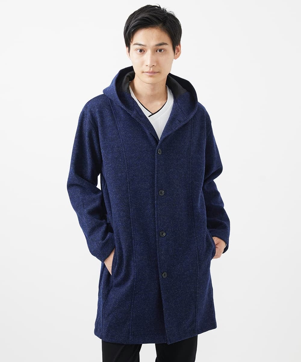 MKCCC32150 MK MICHEL KLEIN HOMME(MKミッシェルクランオム) 【残りわずか！/在庫限り/男女兼用】フードコーディガン / ブラッシュドメルトンジャージ グレー