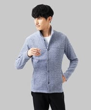 MKCDC24135 MK MICHEL KLEIN HOMME(MKミッシェルクランオム) 【イージーケア】ラッセルスタンドカーディガン ブルー