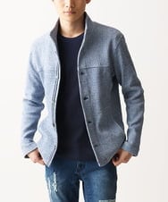 MKCDC24135 MK MICHEL KLEIN HOMME(MKミッシェルクランオム) 【イージーケア】ラッセルスタンドカーディガン ブルー