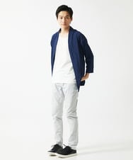 MKCGC03080 MK MICHEL KLEIN HOMME(MKミッシェルクランオム) 【在庫限り！/洗える/７分袖】 シフォンヨウリュウカーディガン ブルー