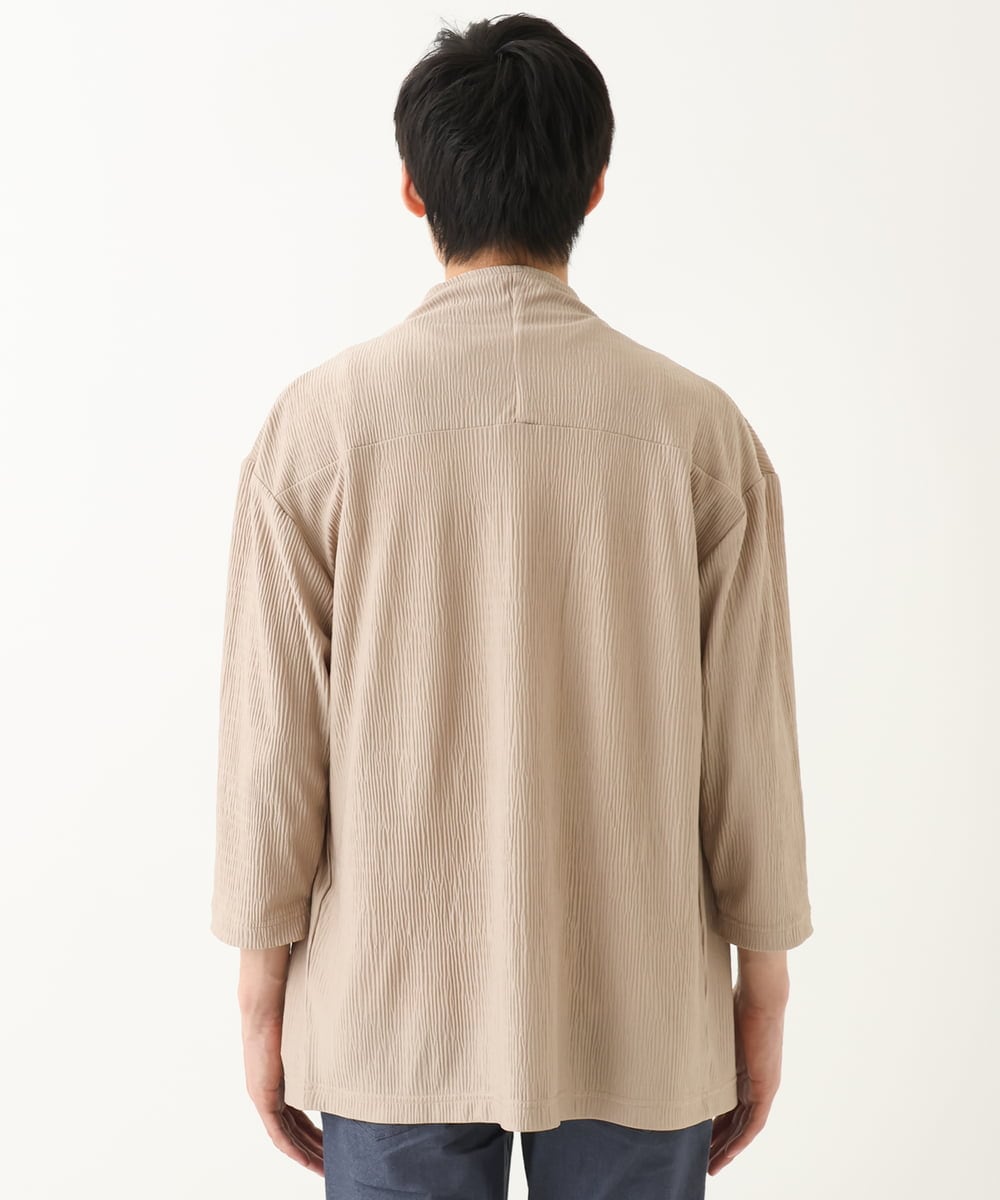 MKCGC03080 MK MICHEL KLEIN HOMME(MKミッシェルクランオム) 【在庫限り！/洗える/７分袖】 シフォンヨウリュウカーディガン アイボリー