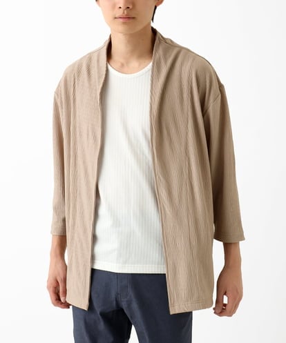MKCGC03080 MK MICHEL KLEIN HOMME 【在庫限り！/洗える/７分袖】 シフォンヨウリュウカーディガン