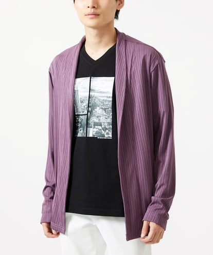 MKCGC13080 MK MICHEL KLEIN HOMME 【ラスト１/洗える・長袖】ストライプ柄カーディガン