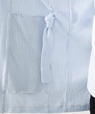 MKCGC32130 MK MICHEL KLEIN HOMME(MKミッシェルクランオム) 【残りわずか/ゆったりサイズ／洗える】サッカーストライプフードカーディガン ライトブルー
