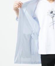 MKCGC32130 MK MICHEL KLEIN HOMME(MKミッシェルクランオム) 【残りわずか/ゆったりサイズ／洗える】サッカーストライプフードカーディガン ライトブルー