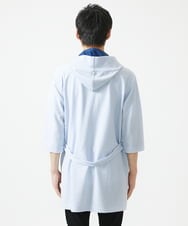 MKCGC32130 MK MICHEL KLEIN HOMME(MKミッシェルクランオム) 【残りわずか/ゆったりサイズ／洗える】サッカーストライプフードカーディガン ライトブルー
