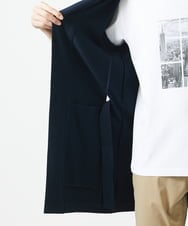 MKCGC32130 MK MICHEL KLEIN HOMME(MKミッシェルクランオム) 【残りわずか/ゆったりサイズ／洗える】サッカーストライプフードカーディガン ネイビー