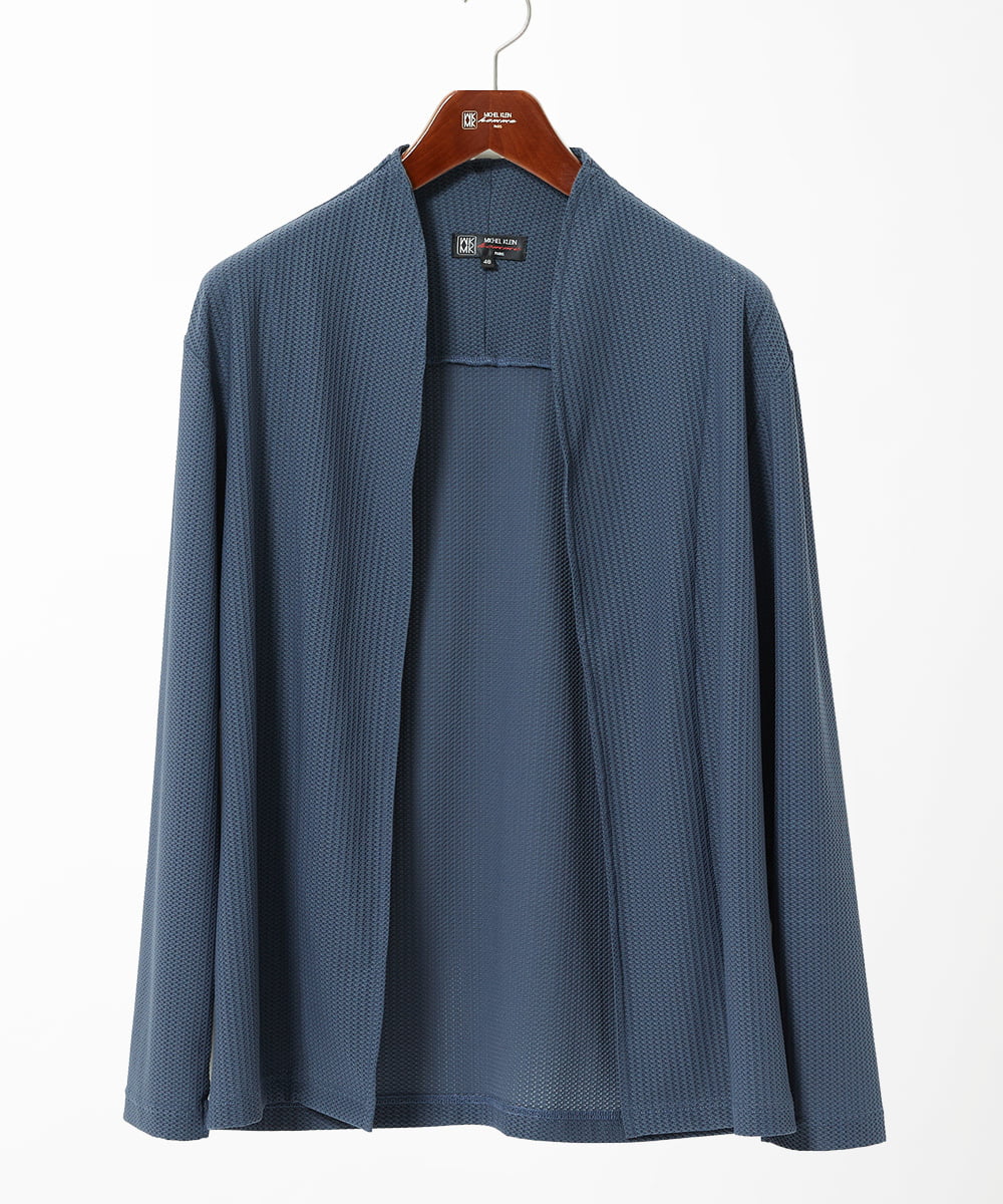 MKCJC31090 MK MICHEL KLEIN HOMME(MKミッシェルクランオム) 【長袖/軽羽織り】スイングメッシュカーディガン ネイビー