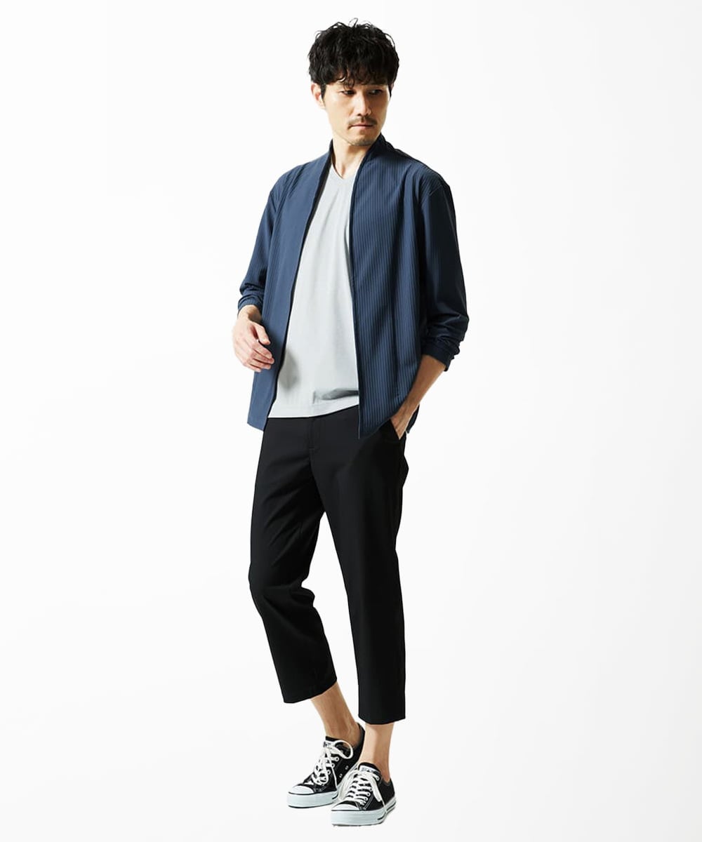 MKCJC31090 MK MICHEL KLEIN HOMME(MKミッシェルクランオム) 【長袖/軽羽織り】スイングメッシュカーディガン ネイビー