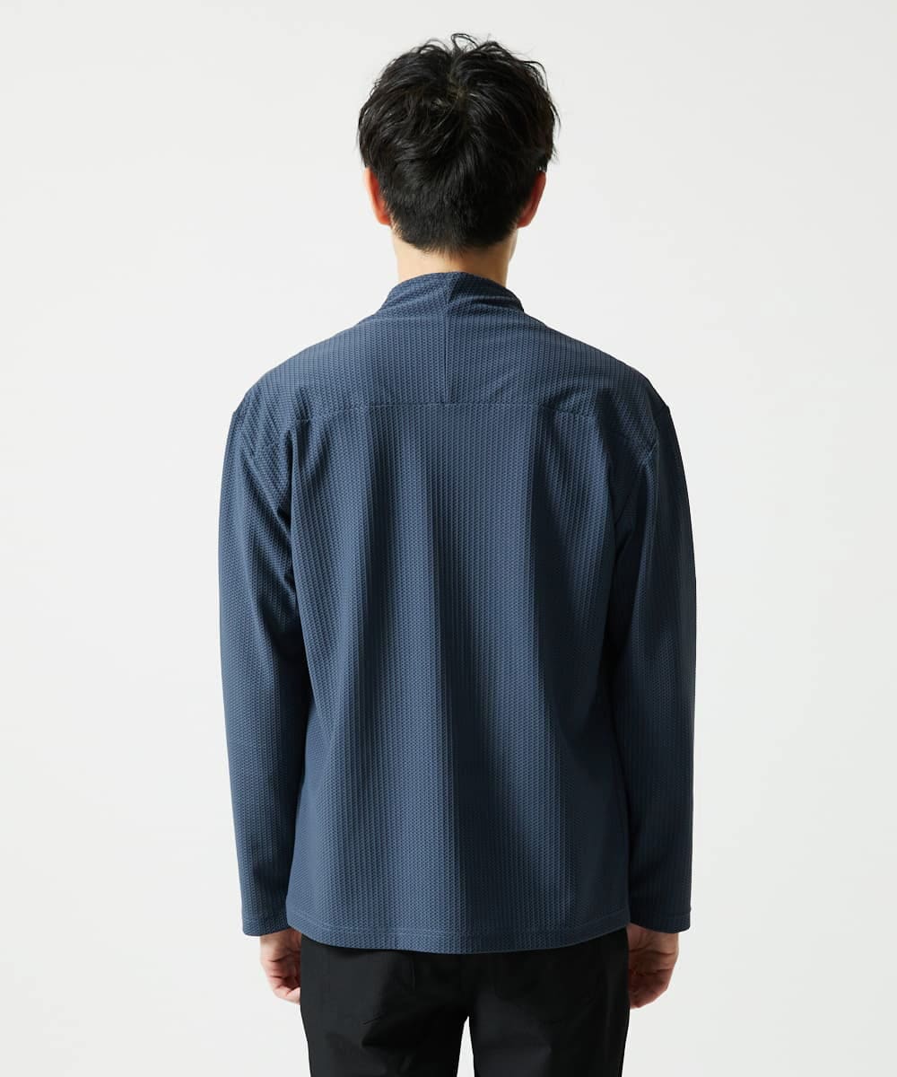 MKCJC31090 MK MICHEL KLEIN HOMME(MKミッシェルクランオム) 【長袖/軽羽織り】スイングメッシュカーディガン ネイビー