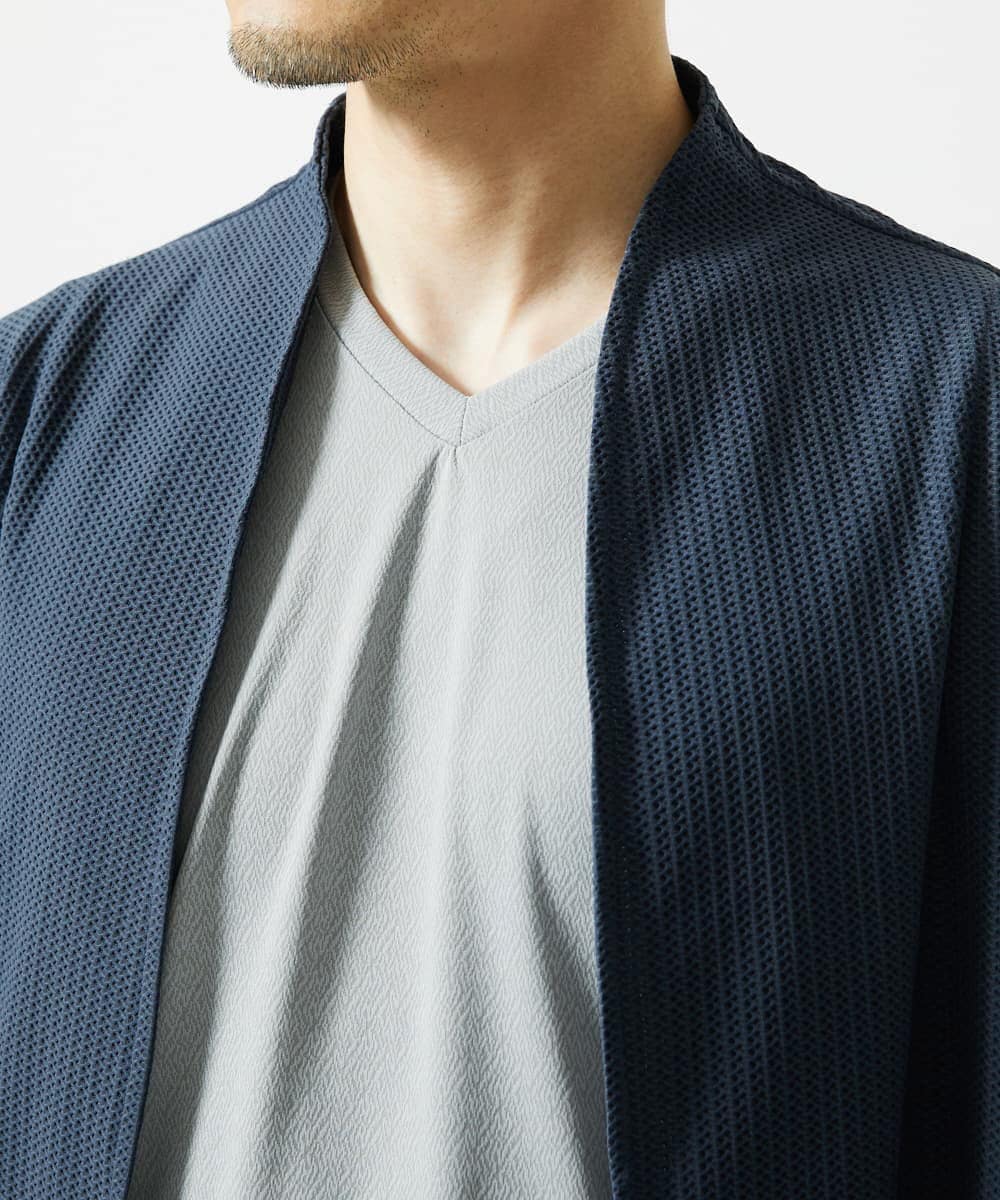 MKCJC31090 MK MICHEL KLEIN HOMME(MKミッシェルクランオム) 【長袖/軽羽織り】スイングメッシュカーディガン ネイビー
