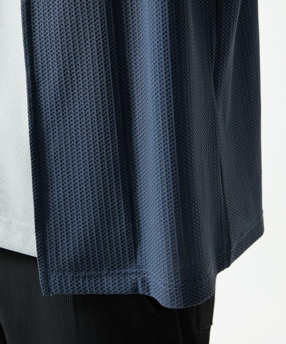 MKCJC31090 MK MICHEL KLEIN HOMME(MKミッシェルクランオム) 【長袖/軽羽織り】スイングメッシュカーディガン ネイビー
