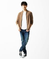 MKCJC31090 MK MICHEL KLEIN HOMME(MKミッシェルクランオム) 【長袖/軽羽織り】スイングメッシュカーディガン ベージュ
