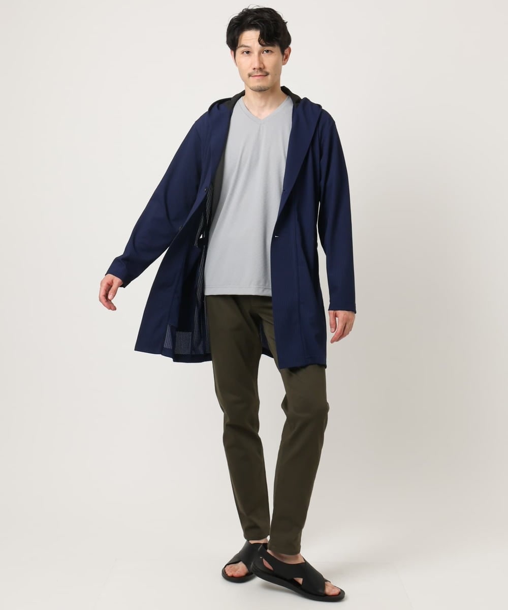 MKCJC32130 MK MICHEL KLEIN HOMME(MKミッシェルクランオム) 【接触冷感】スイングメッシュカーディガン ネイビー