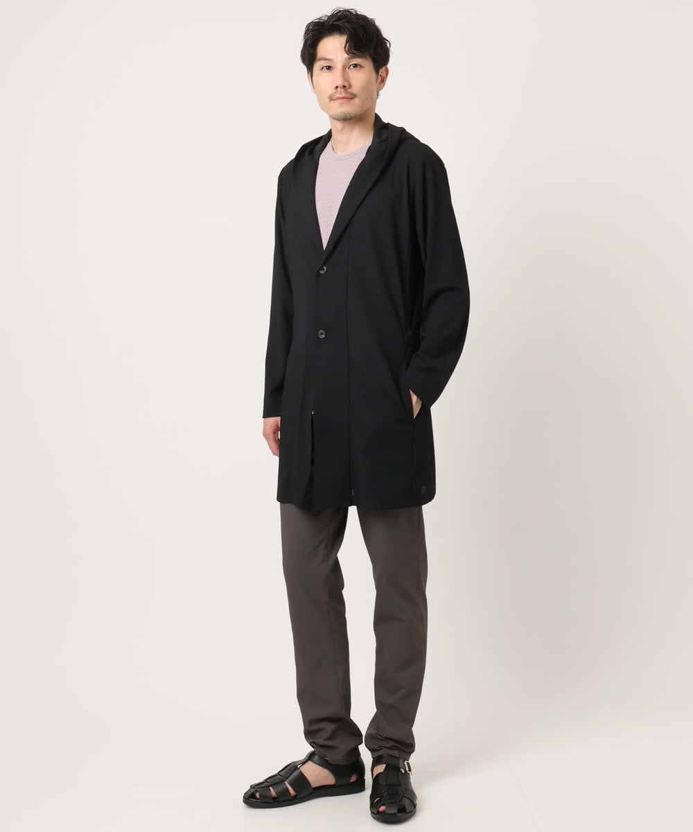 MKCJC32130 MK MICHEL KLEIN HOMME(MKミッシェルクランオム) 【接触冷感】スイングメッシュカーディガン ブラック
