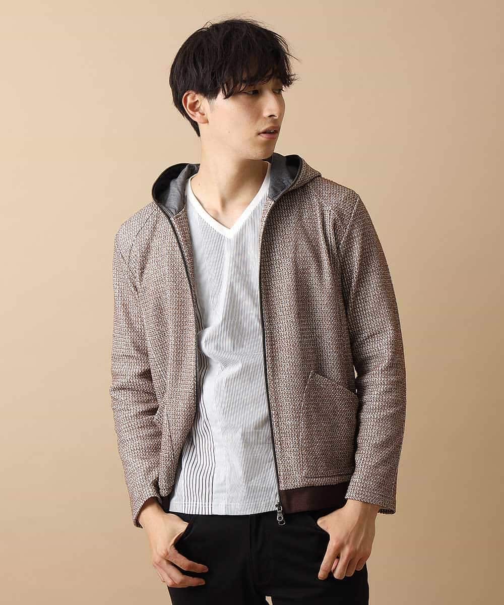 MKCJL06100 MK MICHEL KLEIN HOMME(MKミッシェルクランオム) パーカー／メッシュメランジラッセル ブラウン