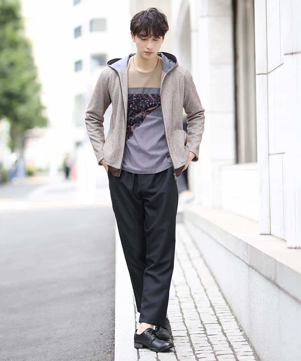 MKCJL06100 MK MICHEL KLEIN HOMME(MKミッシェルクランオム) パーカー／メッシュメランジラッセル ブラウン