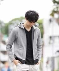 MKCJL06100 MK MICHEL KLEIN HOMME(MKミッシェルクランオム) パーカー／メッシュメランジラッセル グレー