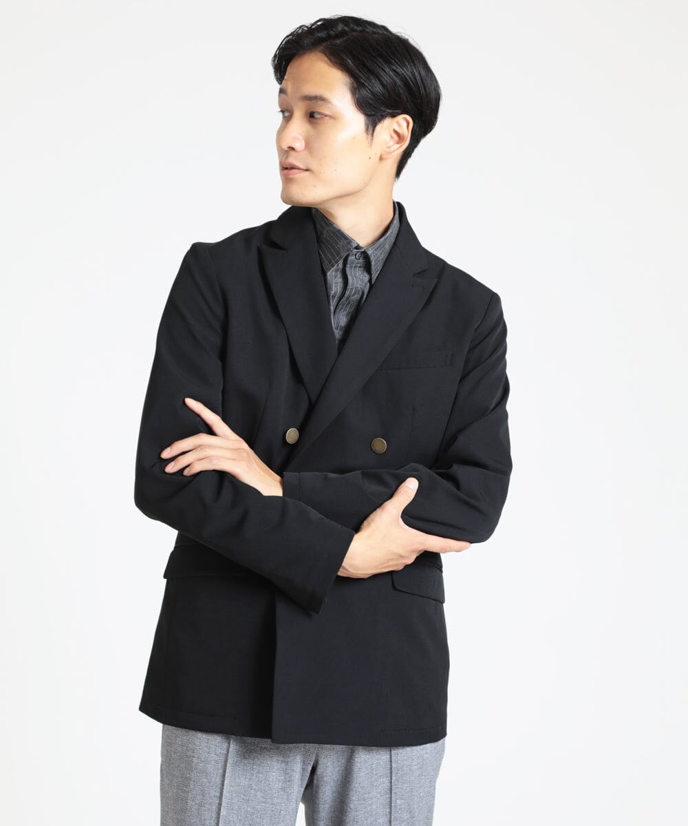 MKCJS78240 MK MICHEL KLEIN HOMME(MKミッシェルクランオム) 【色・サイズ残りわずか】ダブルデザインジャケット  ブラック(94)