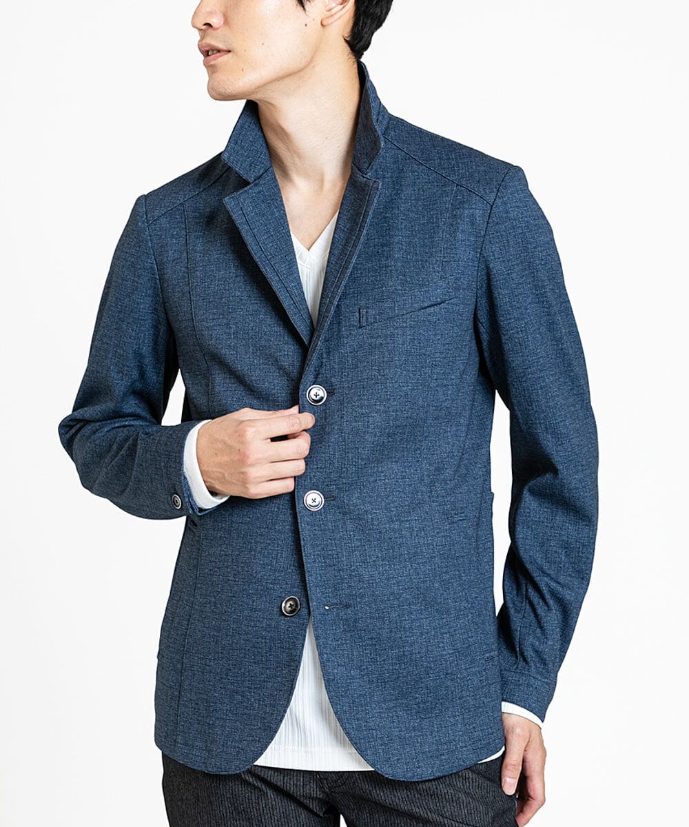MKDDV56230 MK MICHEL KLEIN HOMME(MKミッシェルクランオム) 【LLのみ/残りわずか/ストレッチ】コンバーチブルジャケット / TEC EASY  ブルー(55)
