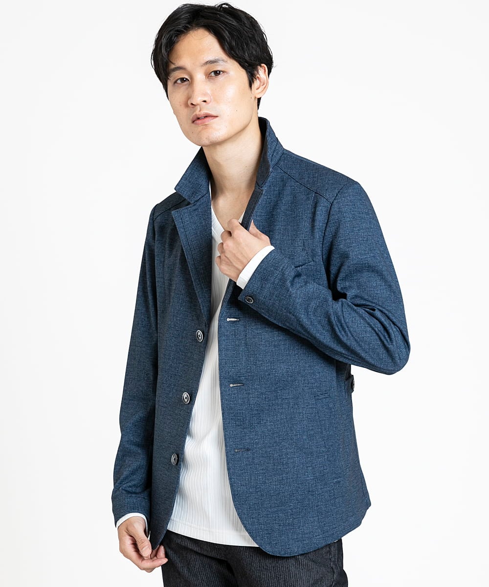 MKDDV56230 MK MICHEL KLEIN HOMME(MKミッシェルクランオム) 【LLのみ/残りわずか/ストレッチ】コンバーチブルジャケット / TEC EASY  ブルー(55)