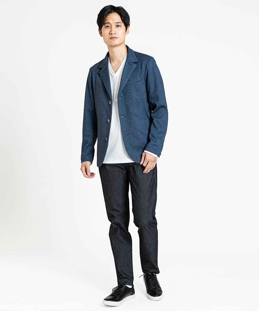 MKDDV56230 MK MICHEL KLEIN HOMME(MKミッシェルクランオム) 【LLのみ/残りわずか/ストレッチ】コンバーチブルジャケット / TEC EASY  ブルー(55)