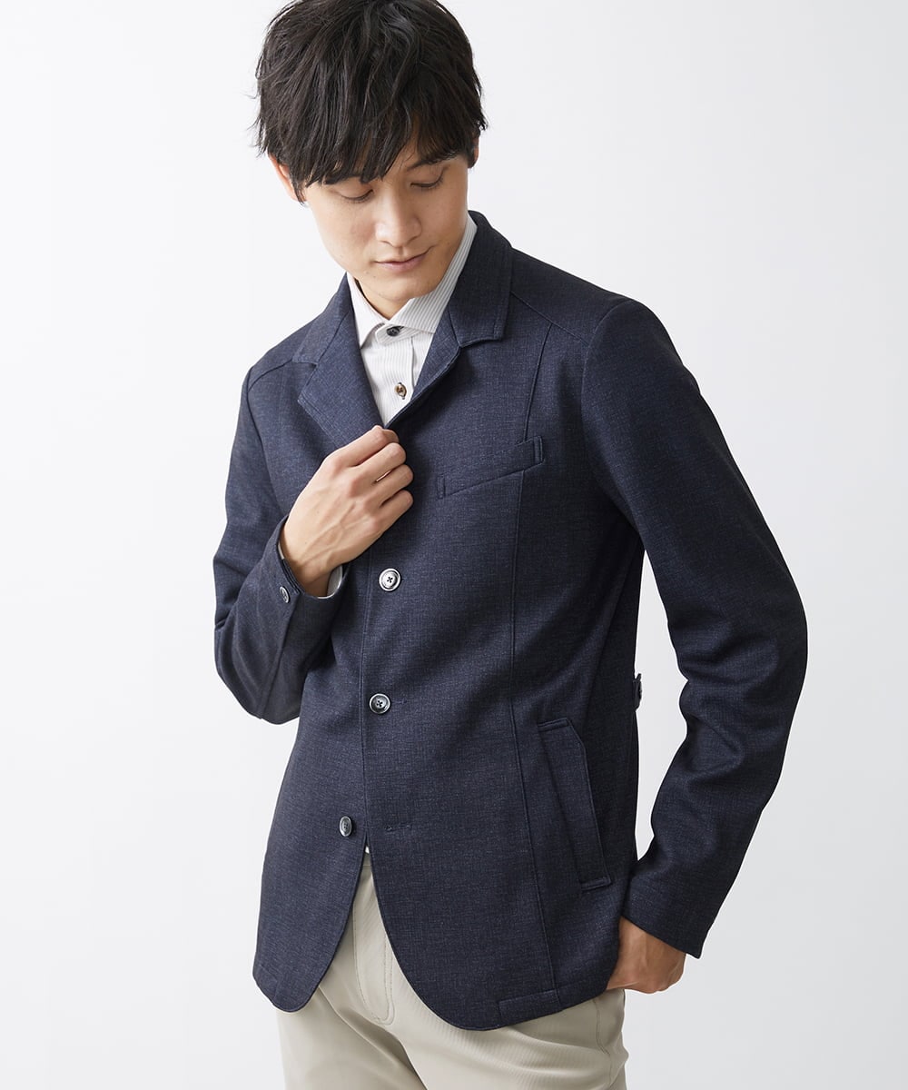 MKDDV56230 MK MICHEL KLEIN HOMME(MKミッシェルクランオム) 【LLのみ/残りわずか/ストレッチ】コンバーチブルジャケット / TEC EASY  ネイビー(57)